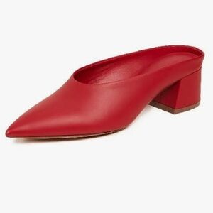 VINCE red leather heeled mules size 9.5